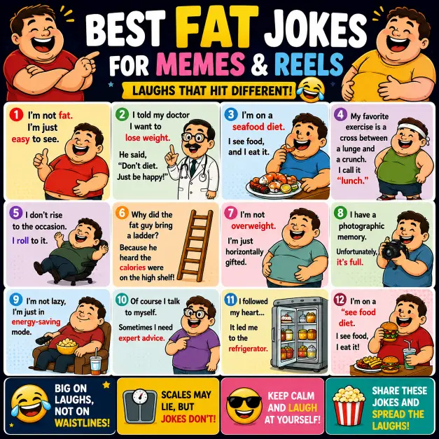 Best Fat Jokes for Memes & Reels