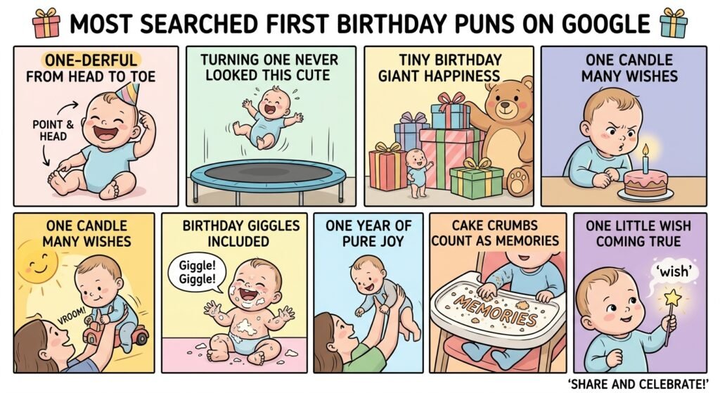 Most Searched First Birthday Puns on Google